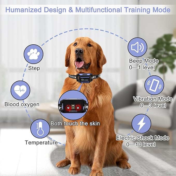 E-FENCE GPS Wireless Dog Collar Fence System,Electric Fence for Dogs,Adjustable Warning Strength,Pet Containment System, Outdoor Use Only