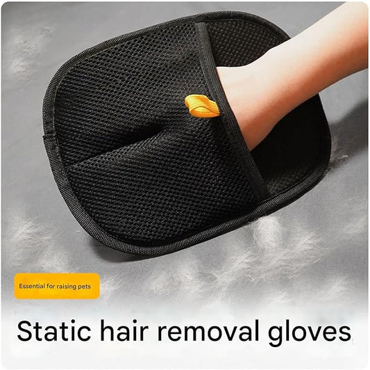 Pet Hair Remover Electrostatic Gloves, Pet Hair Remover Glove, Reusable Cat & Dog Grooming Mitten, Animal Fur Removal Tool for Couch, Furniture, Carpet, Car Seat (2PCS)