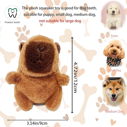 Dog Plush Toy with Squeak , Funny Capybara Stuffing Plush Dogs Chew Toy Bundle for Small Medium Large Dogs, Durable Chew Toy, Good for Dental Health Keep, Them Busy Best Birthday Gift (Capybara)