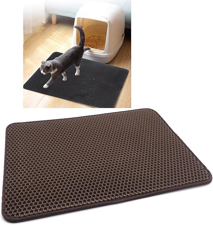 XKMT- Animal Pet Supplies Cats Litter & Housebreaking 60X45 Brown Cat litter Mat Double Layer Pad Trapper Folding Pad EVA Foam Rubber