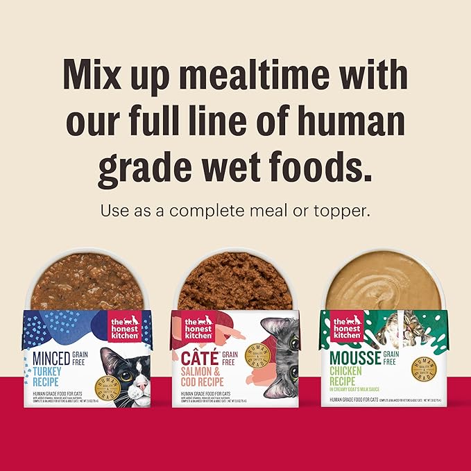 The Honest Kitchen Human Grade Minced - Chicken in Bone Broth Gravy Wet Cat Food, 5.5 oz (Pack of 12)