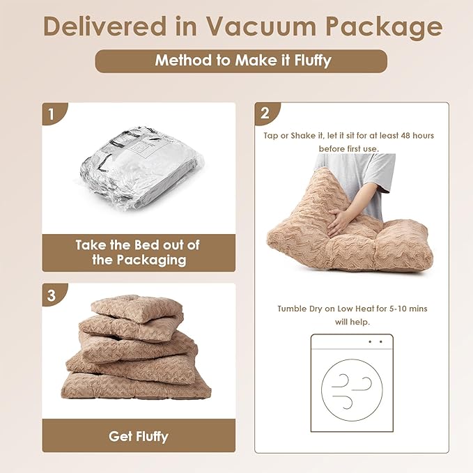 EHEYCIGA XXL Washable Dog Bed for Crate 47x29 Inch, Reversible Kennel Pad for Extra Large Dogs Weight Up to 100 lbs, Plush and Comfy Pet Sleeping Mat, Camel
