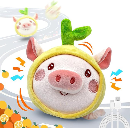 Interactive Dog Toys, [Newly Upgraded] Moving Dog Toy to Keep Them Busy, Bouncing Dogs Toy/Squeaky Rolling Ball with Jumping Music Silent Mode for Small Medium Large Dogs (Upgrade Pig)
