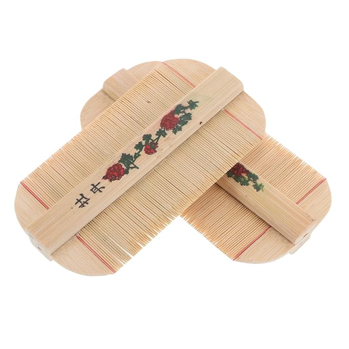 2pcs Fine Tooth Bamboo Comb for Dog and Cat Grooming Double-sided Dandruff Removal Tool for Boy Girl and Pets Boy Girl-friendly Design Portable and Easy to Store
