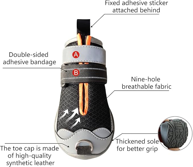 Light Weight Dog Boot with Adjustable Straps Corrective Pet Shoe Dog Paws Protectors Safety Dog Winter Outdoor Supply