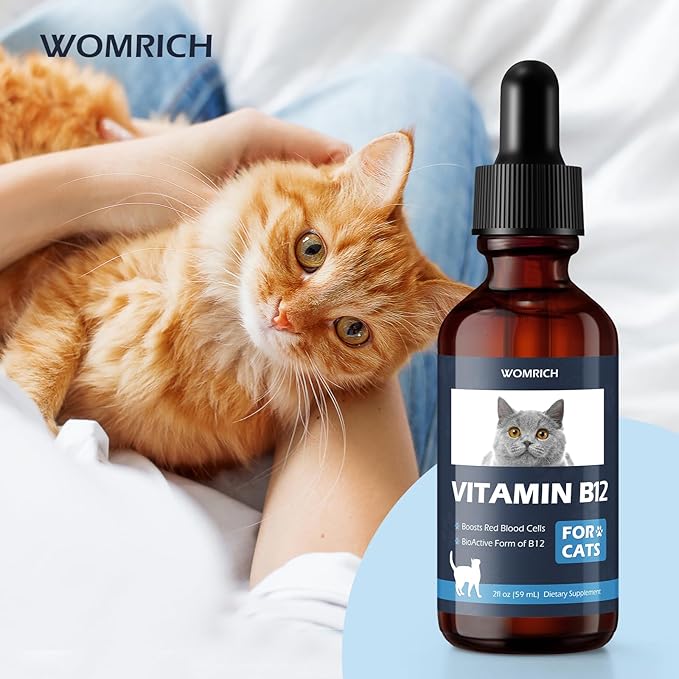 Appetite Stimulant Vitamin B12 for Cats | Methylcobalamin (Methyl B12) | Treatment of EPI in Cats Boosts Red Blood Cell Formation, Energy, Nervous System, Treats Pancreatitis | 2 fl oz