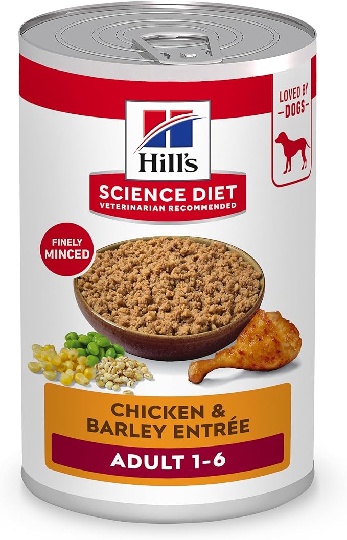 Hill's Science Diet Adult 1-6 Premium Nutrition Wet Dog Food, Chicken & Barley, 13 oz. Cans, 12-Pack
