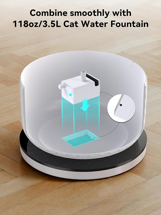 118oz/3.5L Smart Cat Water Fountain with App Control, Kitty spout cat Water Fountain, Ultra Quiet Pet Water Fountain for Cat Indoor, 2.4GHz Wi-Fi (Pump)