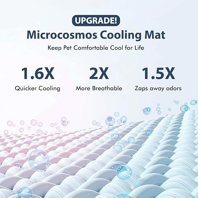 MICROCOSMOS Summer Cooling Mat & Sleeping Pad- Water Absorption Top, Materials Safe, Easy Carry, EZ Clean. Keep Cooling for Pets, Kids and Adults.(Grey, 48" x24")