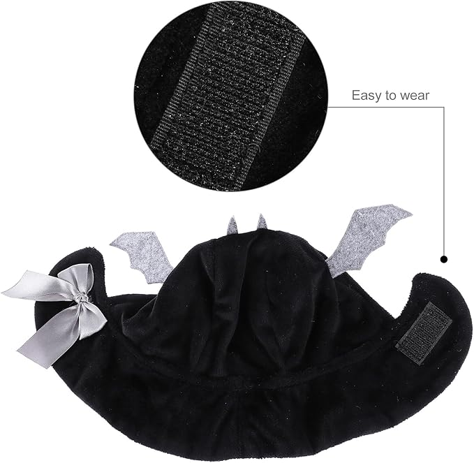 Pet Dog Cloak Cape Hooded Costume Black Cotton Bat Wings Neck 30cm Halloween Christmas Pet Supplies Apparel