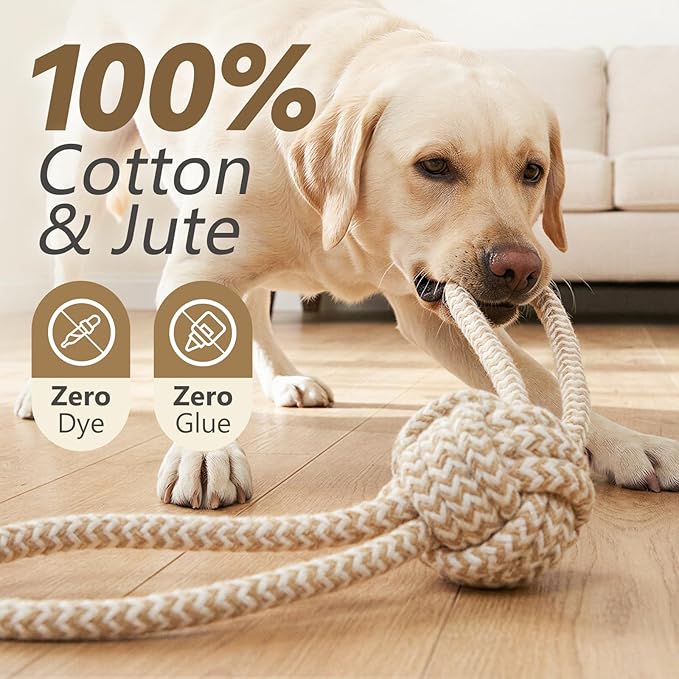 Puppy Chew Toys for Teething, Rope Toys for Dogs Training and Play, Durable Chew Rope for Small and Medium Breeds, L Size