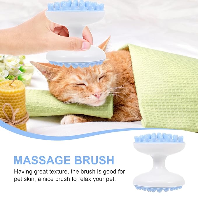 GALPADA Cat Massage Brush Multi-Use Grooming Comb Plastic PET Grooming Brush for Dogs and Cats Effective PET Hair Cleaner and Bathing Tool