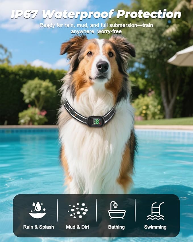 Dog Training Collar with Remote – 4500FT Range E-Collar with Voice, Beep, Vibration, Shock & Flashlight, Waterproof Rechargeable Dog Shock Collar for Small Medium Large Dogs