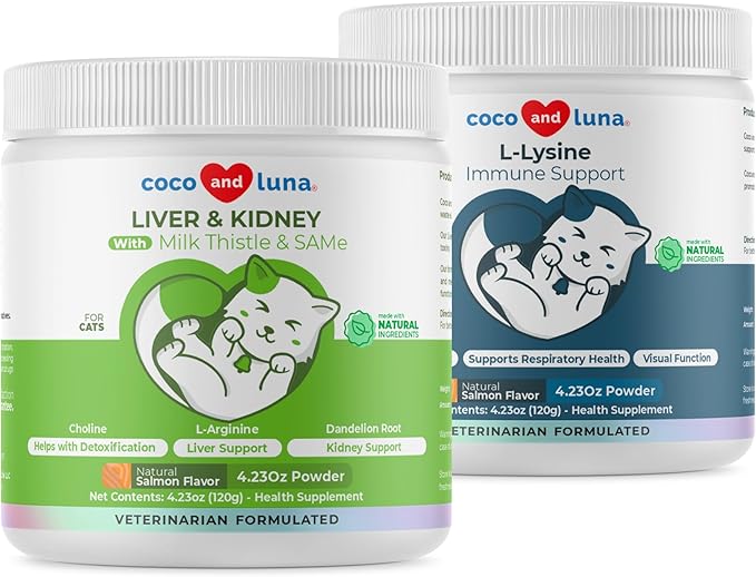 Immunity + Liver and Kidney Support for Cats - with Milk Thistle, Same, L-Arginine & Turmeric, and Dandelion Root for Detox.
