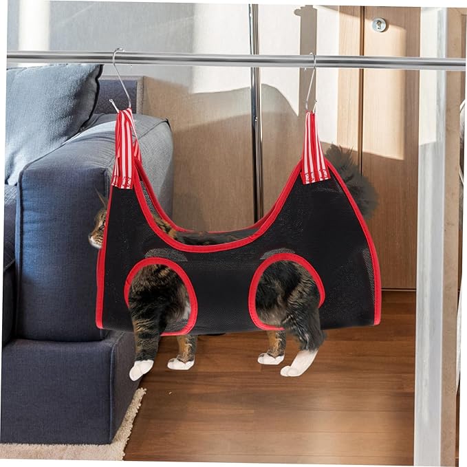 Yardwe PET Nail Trimming Hammock for Cats and Dogs Breathable Grooming Sling for Nail Clipping Comfortable and Foldable PET Support Harness for Dog and Cat Grooming