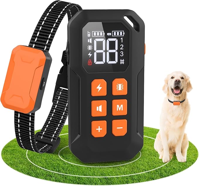 Wireless Dog Fence,Electric Dog Fence Rechargeable,Dog Fence Outdoor for Yard,Dog Training Collar Boundary Containment System with Remote Control,IPX7 Waterproof,Portable