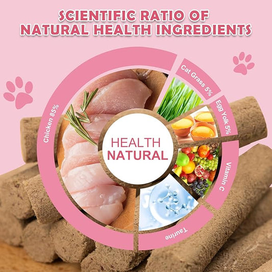 Cat Grass Teething Stick 90g - Freeze Dried Chicken Dental Treats, High Protein for Teeth Cleaning, Hairball Control & Catnip Chews