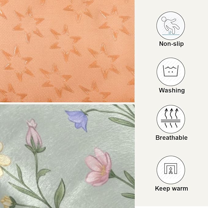 Dog Bed for Crate Washable Pet Sleep Pad, Floral Print Kennel Mat with Non-Slip Bottom, Soft Fluffy Supplies Pet for Dogs and Cats (36x24 inch)