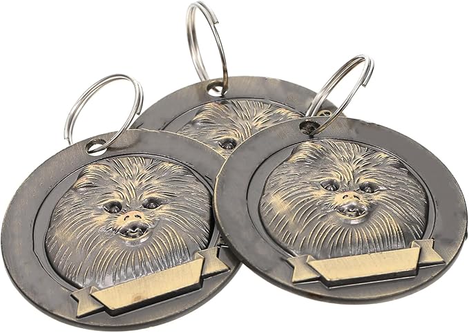 Abaodam 3pcs Vintage Zinc Alloy Pet Id Tags for Dogs Pomeranian Hanging Pendant Collar Accessories Retro Style Dog Supply