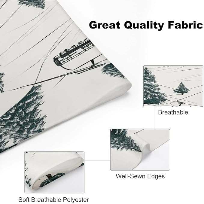 Dog Bandana Spring Pet Scarf Adjustable Triangle Ski Lift with Fir Tree Printing Dog Bib Washable Polyester Puppy Bandana for Small Medium Large Dogs Cat Birthday Party Supplies