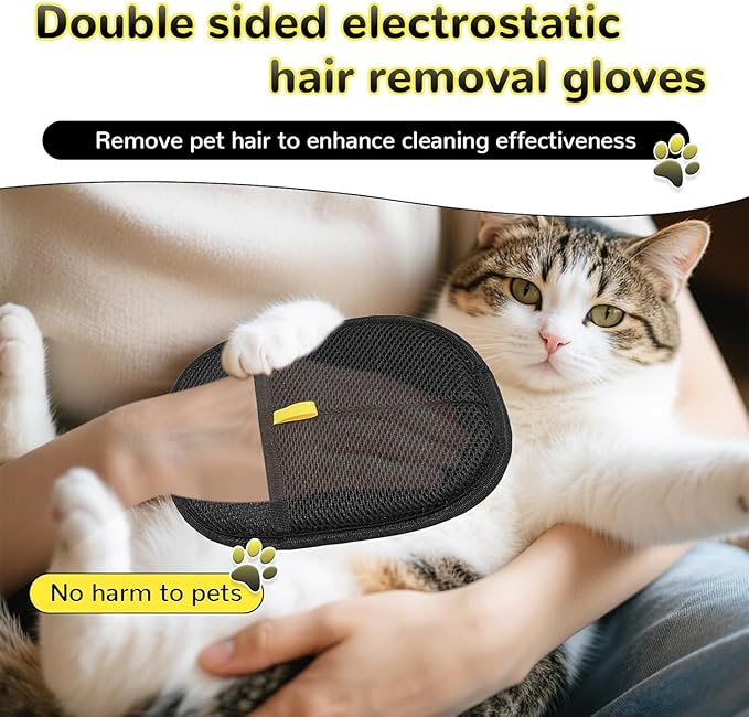 2PCS Magic Brush Pet Hair,Pet Hair Removal Glove for Cats & Dogs,Hair Remover Brushing Gloves