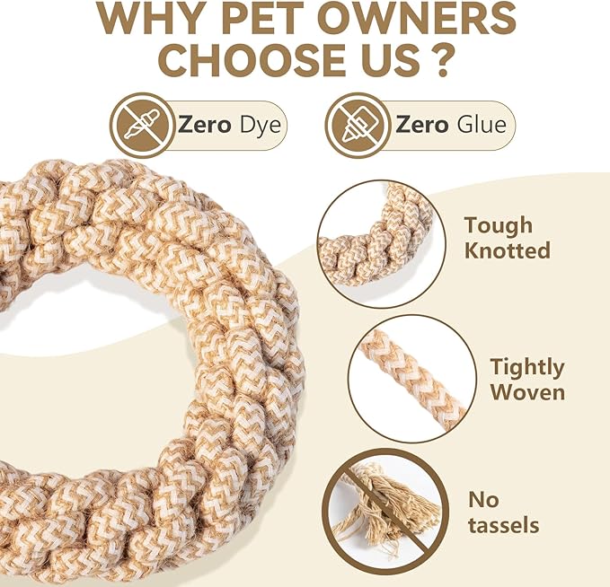 Durable Puppy Chew Toys for Teething, Tough Rope Toys for Small and Medium Dogs, Training Chew Rope, M Size