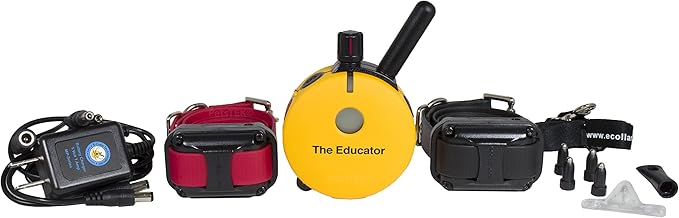 Educator ET-402 E Collar for Dog Training with Remote - 3/4 Mile Range, Waterproof, 100 Blunt Stimulation Levels, Tone or Vibration Mode, Night Tracking Light for Small, Medium & Large Dogs (2 Dogs)