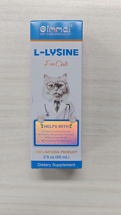 Cat L-Lysine Supplement for Cats, Liquid Lysine for Cats - Immune Support Lysine Drops for Respiratory, Sneezing, Runny Nose, Eye Function, Natural Strengthen Defenses, Chicken Flavor 60 ML