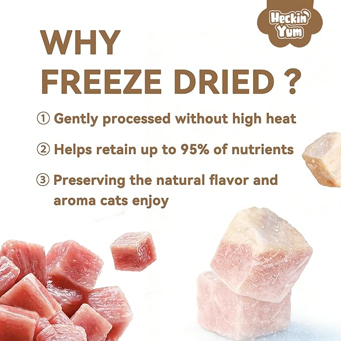 Freeze Dried Duck Cat Treats 4 oz- Single Ingredient, Grain-Free, Gluten-Free, Filler-Free Freeze Dried Raw Cat Food Topper