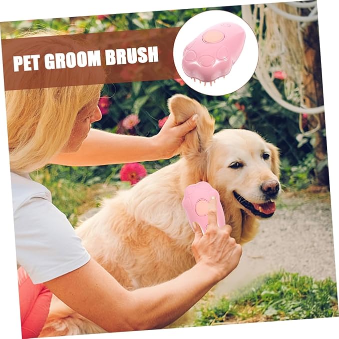 SUPVOX 2pcs Electric Pet Grooming Brush Self Cleaning Cat Bath Brush for Gentle Shedding Massage Ergonomic Design Safe Materials Vibrant for Multi Pet Households
