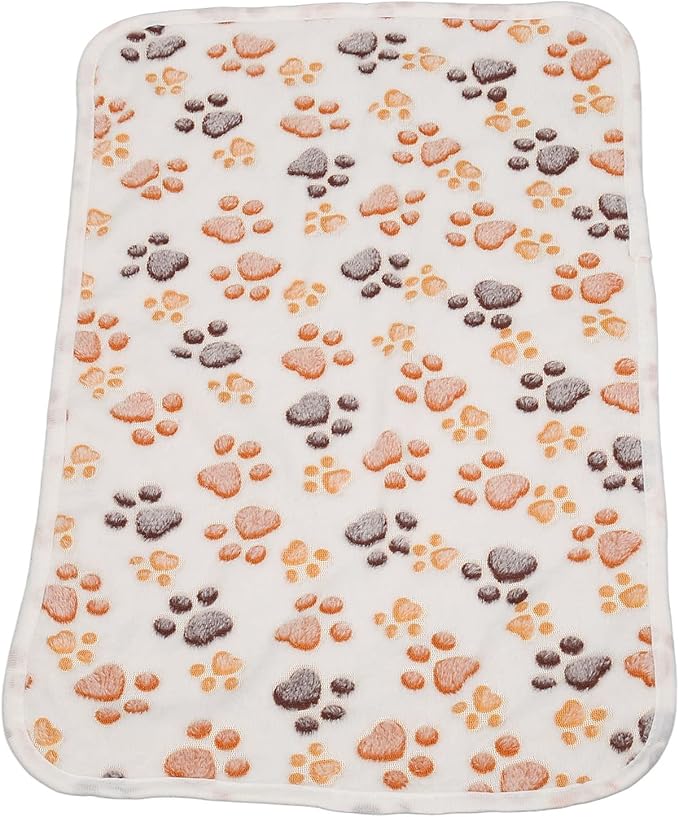 3Pcs Dog Paw Print Fleece Blanket, Pet Warm Sleep Mat, Coral Fleece Soft Dog Blanket with Cute Paw Design, Bite Resistant Pet Supplies for Dogs Cats Small Animals (S)