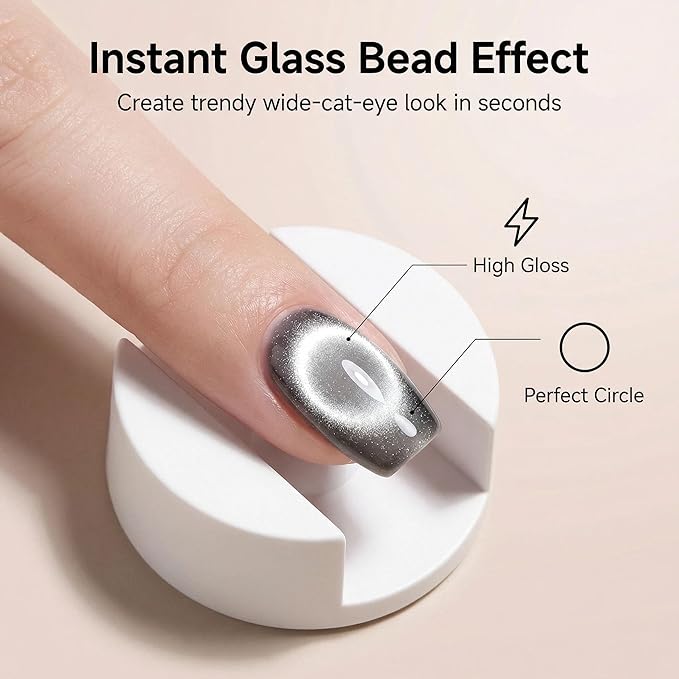 2026 New Rotating Cat Eye Magnet, Cat Eye Magnet for Nails, Beginner Friendly Nail Tool with Uniform Magnetic Force and Excellent Light Absorption, Can Easily DIY Glossy Cat Eye Effect (2MAX)