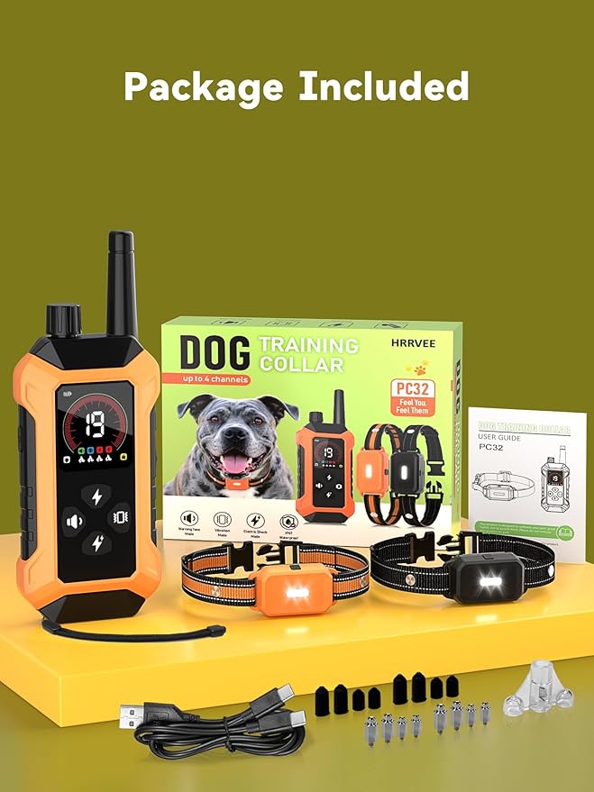 Shock Collar for Dogs 2 Pack (5–150Lbs), 4400FT Waterproof 2 Dog Training Collar with Remote Control 5 Training Modes Rechargeable Electric Dog Collar with Light, E collars for Small Medium Large Dogs