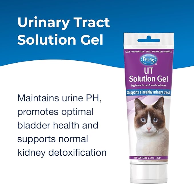 PetAg UT Solution Gel Supplement for Cats - 3.5 oz, Pack of 2 - Supports a Healthy Urinary Tract for Cats 6 Months and Older