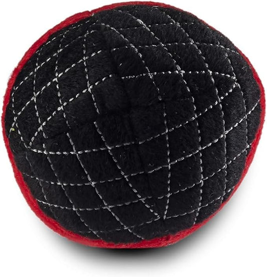 Dog Diggin Designs Gucchewi Plush Squeaky Dog Toy Ball | Luxury-Inspired Parody Designer Ball with Squeaker, Soft Plush Fetch Dog Toy – Prêt-à-Porter Play!