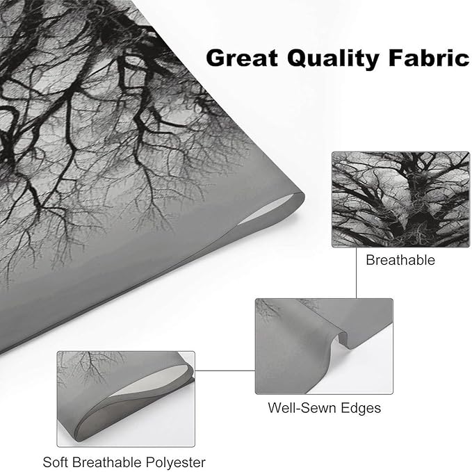 Dog Bandana Spring Pet Scarf Adjustable Triangle Black and White Tree Printing Dog Bib Washable Polyester Puppy Bandana for Small Medium Large Dogs Cat Birthday Party Supplies