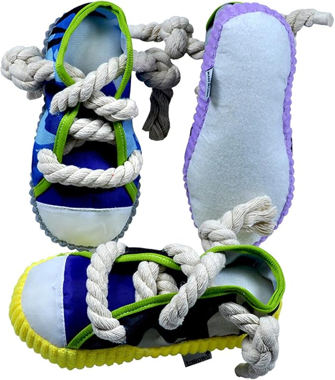 Dogs Chew Toy Shoe for Aggressive Chewer Pet Plush Puppy Soft Teething Rope Lovely Squeaky Pet Supplies Dogs Plush Squeaky
