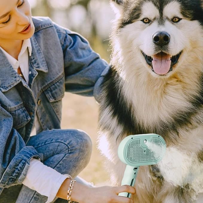 Dog Brush - 11.5x7x20cm Cat Steam Brush | Spritz Defur Comb | USB Rechargeable Cat Steaming Brushes | Self Cleaning Gentle Massage Spray Cleaning For Small Medium Animals With Release Button