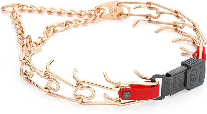 Herm Sprenger Curogan Dog Collar with Quick Release ClicLock Buckle and Biothane Insert Hypoallergenic Training Collar for Dogs Made in Germany (Cherry Red, 23in x 3.2mm(Neck Size up to19-20in))