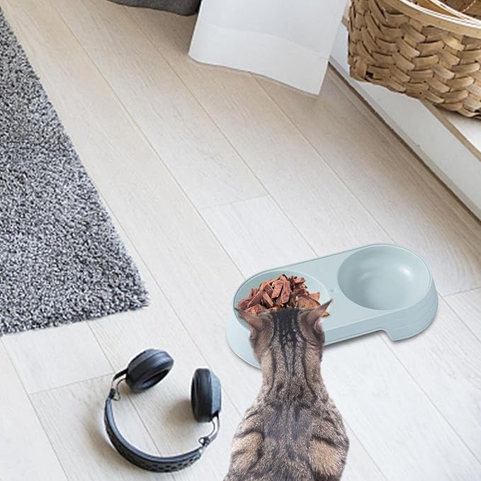 Dog Bowls,Macaron Elevated Double Cat Bowl - Pet Bowls for Small Medium Large Dogs Cats Pet Food Water Feeder Chub Supplies