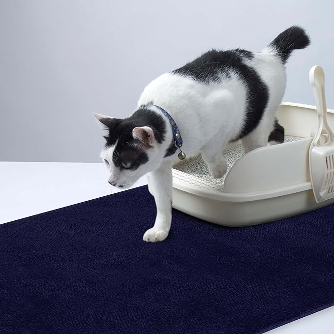 SussexHome Pets Cat and Dog Litter Mat for Litter Box - Washable Soft Cat and Dog Feeding Mat - Paws-Kind Slip Resistant Place Mat - 2' x 3'