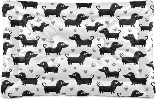 Dog Bed for Crate Washable Pet Sleep Pad, Dachshund Kennel Mat with Non-Slip Bottom, Soft Fluffy Supplies Pet for Dogs and Cats (24x18 inch)