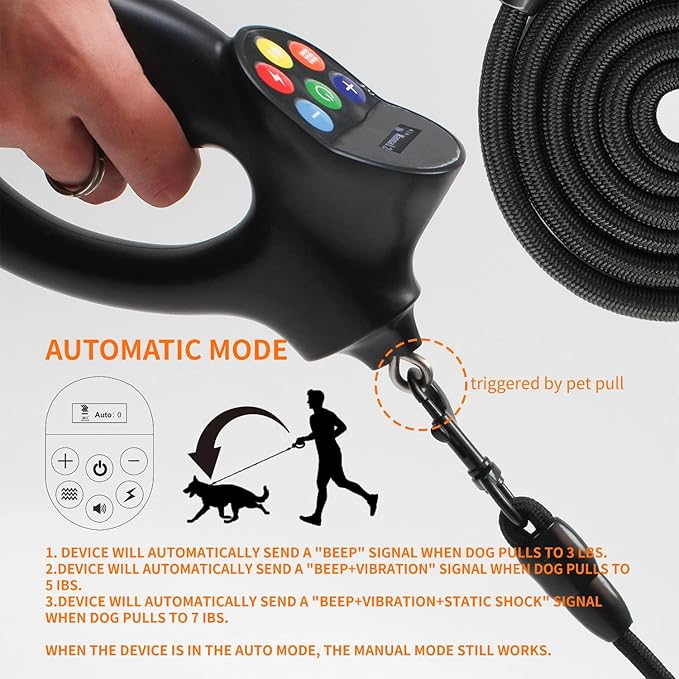 Generic Dog Training Collar, Dog Leash Anti-Pulling Anti-Tugging, E- Collar Kit for Large and Small Dogs, Dog Shock Collar with Manual and Auto Function Options Rechargable, Black