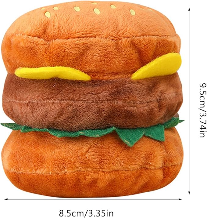 Dog Chew Toy Pet Plush Hamburger Aggressive Chewers Teething Puppy Gift Pet Supplies for Dog Puppies