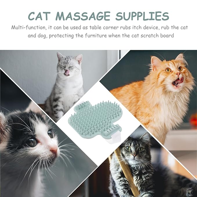 GANAZONO Cat Corner Massage Comb Wall-mounted Cat Self Groomer with Natural Wood Material and Catnip for Indoor Pet Grooming and Itch Relief Random Color