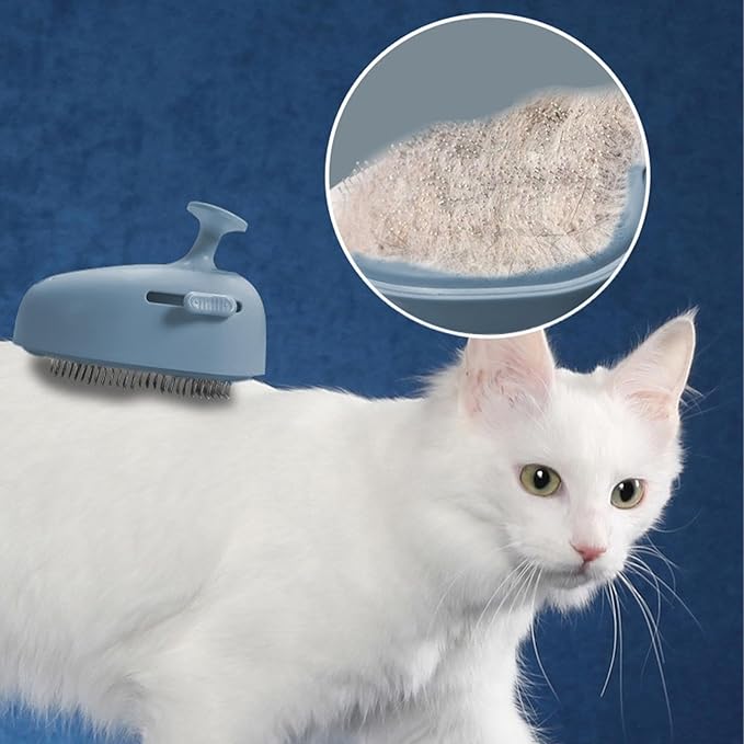 Pet Grooming Brush with Spray, Cat Hair Steam Brush for Shedding, Effective Cat Grooming Tool for Long and Short Haired Cats and Dogs, Easy to Use Pet Grooming Comb