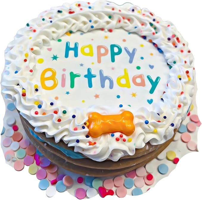 Dog Birthday Cake- Handmade Crunchy Cookie Treat- Made Fresh- Handmade with Love- Perfect Dog Party Gift Boxed, Iced and Decorated