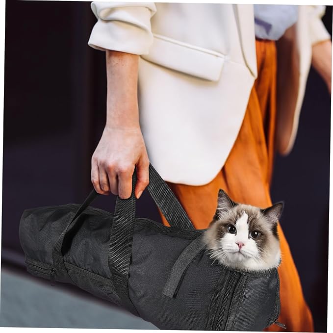 BESPORTBLE Cat Bath Bag Pet Grooming Carrier Nail Trimming Bag Mesh Design Secure Zipper Robust Oxford