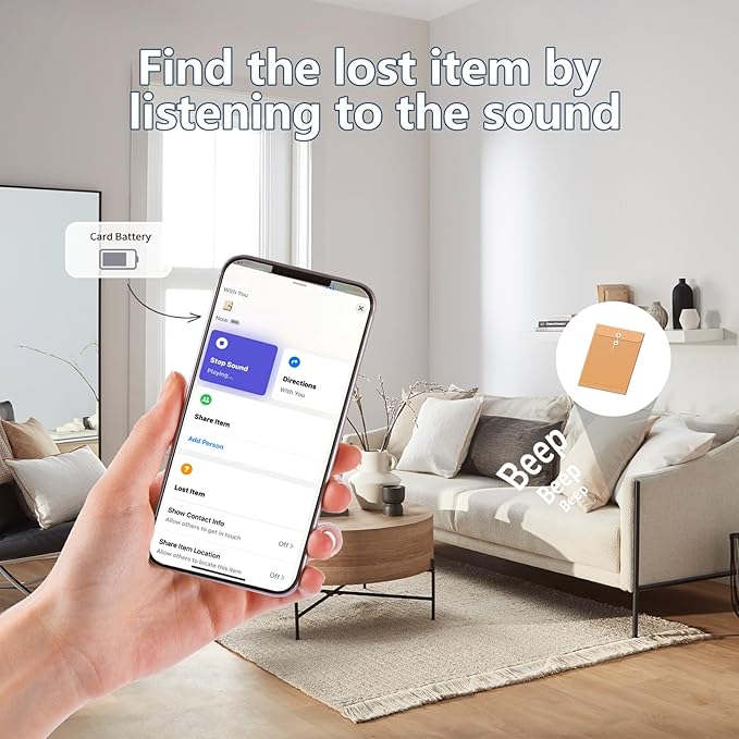 Wallet Tracker Card,MFi Certified Smart Tracker Compatible with iOS-Find My App,Ultra Slim 0.07in,IP68 Waterproof,Supports Wireless chargingTracker Card for Wallets,Passports,Luggage and Pets