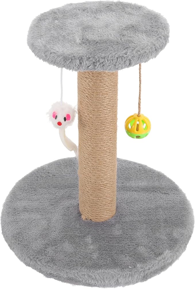 Milisten Multifunctional Cat Scratching Post Indoor Climbing Frame with Sisal Rope Small Gray Cat Climber Suitable for Kittens